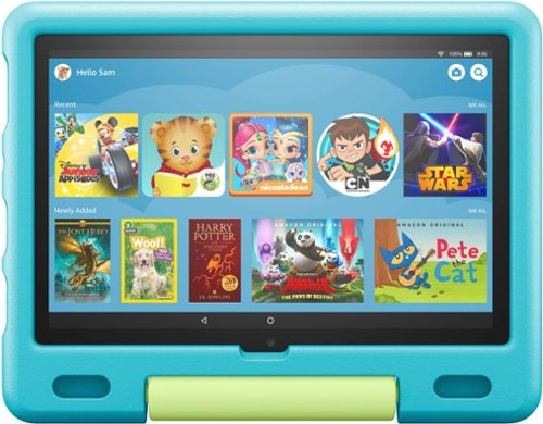 Amazon - Fire 10 Kids – 10.1” Tablet 32 GB – ages 3-7 (2021) with Wi-Fi - Aquamarine