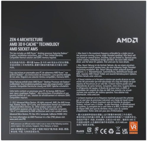 AMD Ryzen 7 7800X3D 8-Core - 16-Thread 4.2 GHz (5.0 GHz Max Boost) Socket AM5 Unlocked Desktop Processor - Black GLOBAL SHIPPING