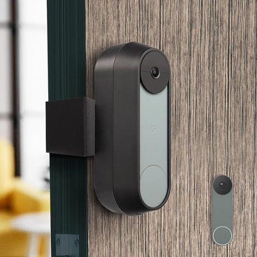 

Wasserstein - Anti-Theft Mount compatible with Google Nest Doorbell (Battery)-No-Drill Doorbell Mount to Protect Your Nest Doorbell - Black