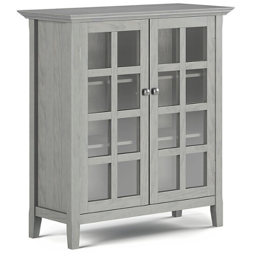 Simpli Home - Acadian Medium Storage Cabinet - Fog Grey