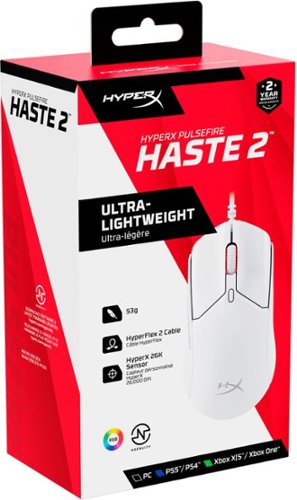 HyperX Pulsefire Haste 2 Lightweight Wired Optical Gaming Mouse with RGB Lighting - Wired - White BUY IN CANADA