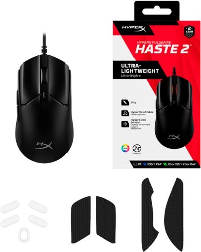 HyperX Pulsefire Haste 2 Lightweight Wired Optical Gaming Mouse with RGB Lighting - Wired - Black BUY IN QATAR