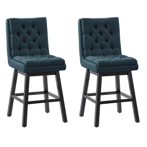 

CorLiving - Boston Tufted Fabric barstool (set of 2) - Navy Blue