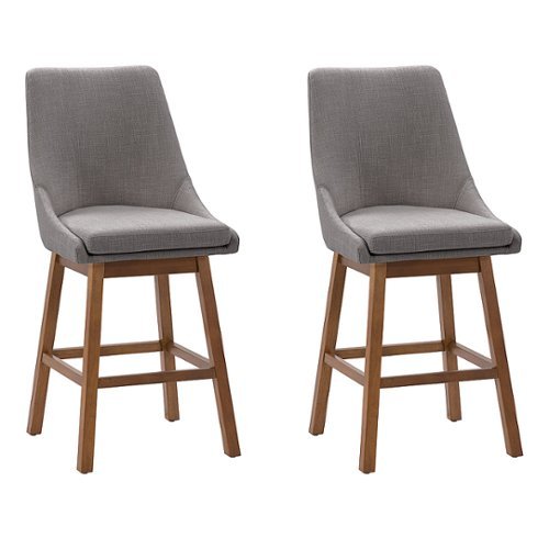 

CorLiving - Boston Formed Back Fabric Barstool (set of 2) - Light Grey