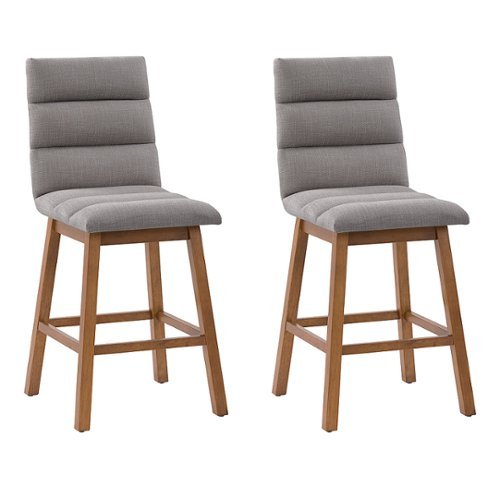 

CorLiving - Boston Channel Tufted Fabric Barstool (set of 2) - Light Grey