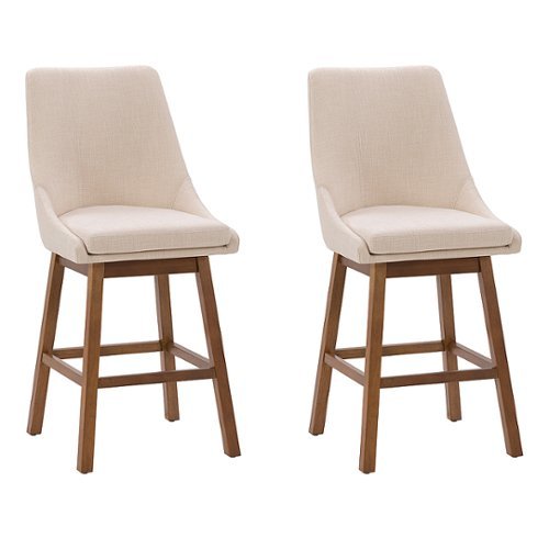 

CorLiving - Boston Formed Back Fabric Barstool (set of 2) - Beige