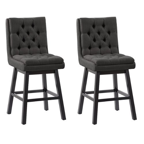 

CorLiving - Boston Tufted Fabric barstool (set of 2) - Dark Grey