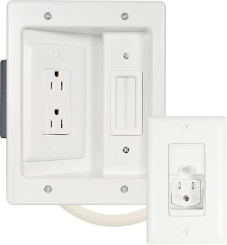 Sanus - In-Wall Cable Concealer Recessed Power Kit for Mounted TVs - White