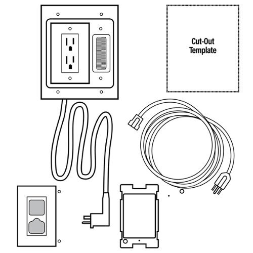 Sanus In-Wall Cable Concealer Recessed Power Kit for Mounted TVs - White BUY IN EUROPE