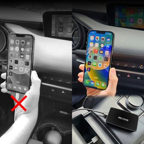 Rexing Wireless Carplay Adapter For Iphone Black Big Apple Buddy