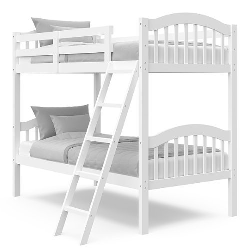 

Storkcraft - Long Horn Solid Hardwood Twin Bunk Bed - White