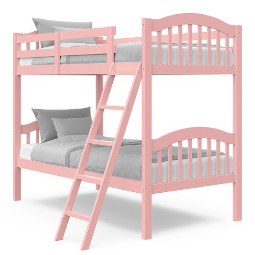 

Storkcraft - Long Horn Solid Hardwood Twin Bunk Bed - Pink