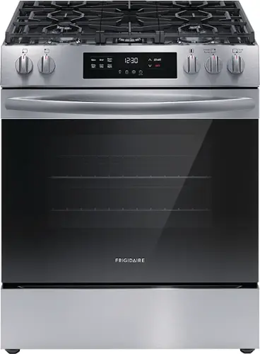 Front. Frigidaire - 5.1 Cu. Ft Freestanding Gas Range with Quick Boil - Stainless Steel.