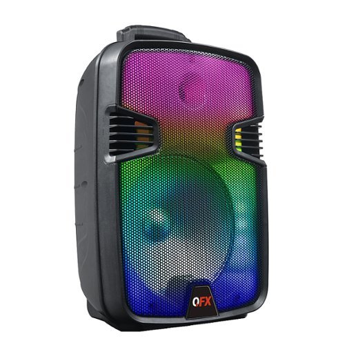 QFX - Rechargeable Bluetooth Portable Speaker with Liquid Motion Party Lights - Black
