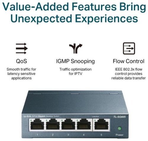 TP-Link 5-Port 10/100/1000 Mbps Unmanaged Switch - Black WORLDWIDE DELIVERY