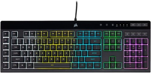 CORSAIR - K55 RGB Pro LITE Full-size Wired Dome Membrane Gaming Keyboard with Elgato Stream Deck Software Integration - Black