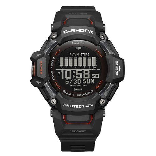 Casio - G-Shock Move 52mm Heart Rate + GPS Solar Assist Resin Strap Smartwatch - Black