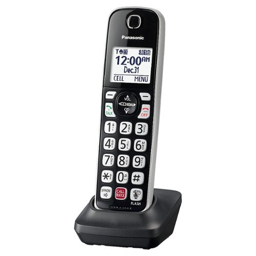 

Panasonic - KX-TGDA86S Cordless Expansion Handset for KX-TGD86x Series Cordless Phone Systems - Black with Silver Trim