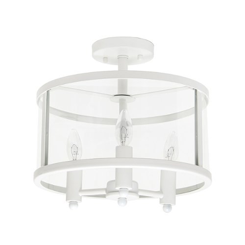 Lalia Home - 3 Light Semi-flushmount Glass and Metallic Accented - White