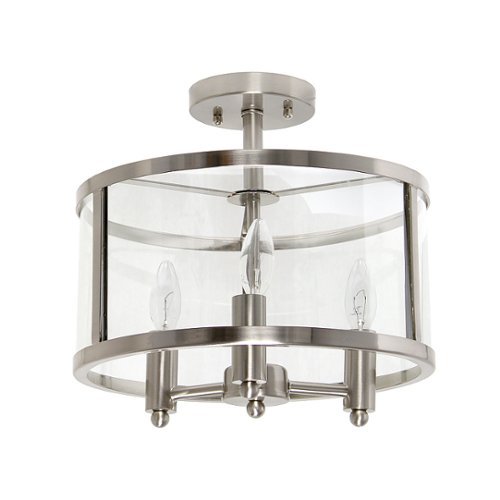 

Lalia Home 3 Light Semi-flushmount Glass and Metallic Accented - Brushed nickel