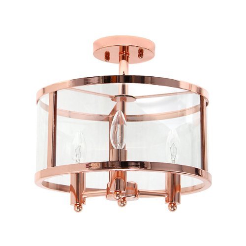 

Lalia Home 3 Light Semi-flushmount Glass and Metallic Accented - Rose gold