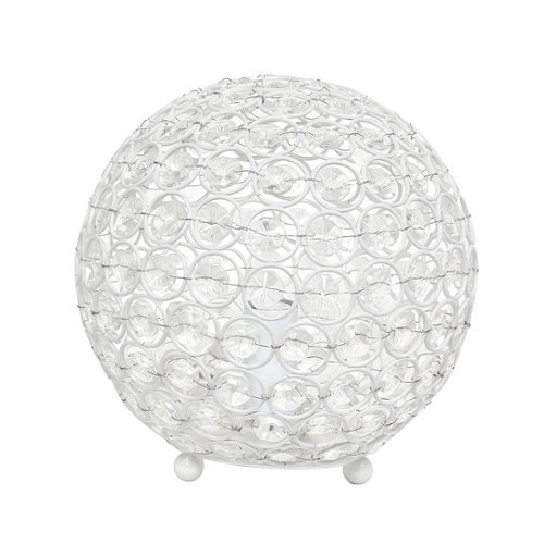 

Lalia Home Table Lamp with Glamourous Crystal Orb - White