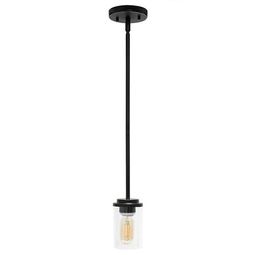 

Lalia Home 1 Light Adjustable Pendant Fixture with Clear Glass Cylinder - Restoration bronze
