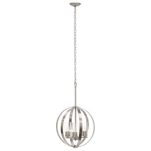 

Lalia Home 3 Light Adjustable Globe Ceiling Pendant - Brushed nickel