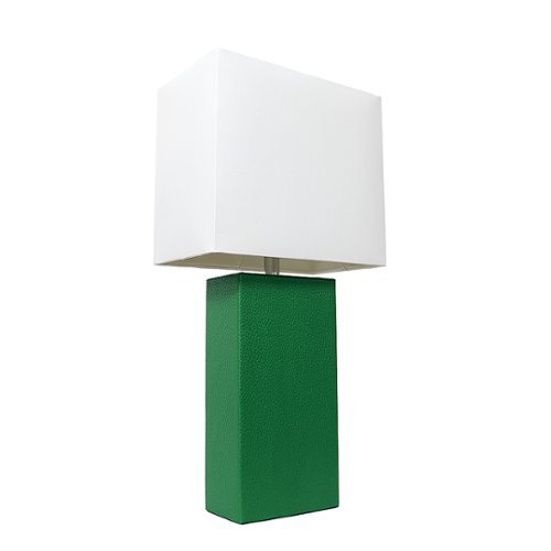 

Lalia Home Table Lamp with Leather Base - Green