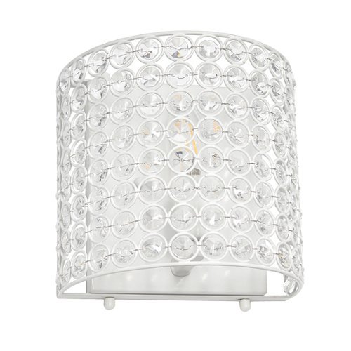 

Lalia Home 1 Light Crystal and Metal Wall Sconce Lighting Fixture - White