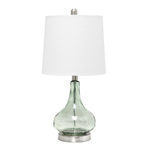 

Lalia Home Table Lamp with Rippled Colored Glass - Clear sage