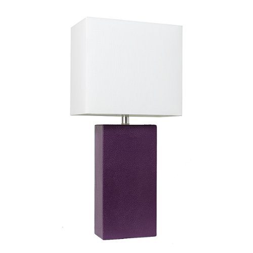 UPC 810052829647 product image for Lalia Home - Table Lamp with Leather Base - Eggplant Purple | upcitemdb.com