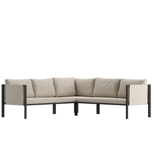 Alamont Home - Lea Patio Lounge Sectional - Light Gray-Front_Standard 
