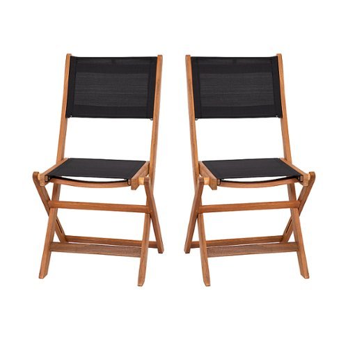 Alamont Home - Martindale 2PK All-Weather Acacia Wood Folding Bistro Chairs