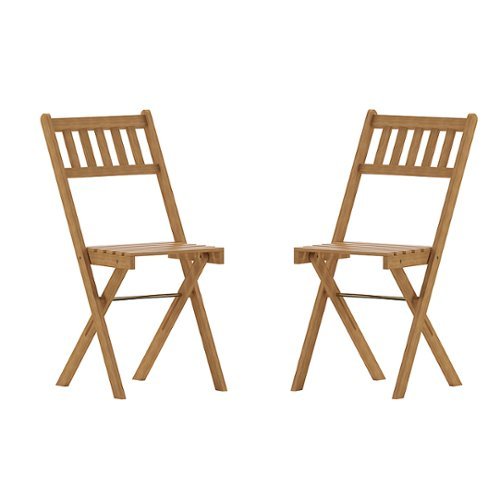 Alamont Home - Martindale Indoor/Outdoor Solid Acacia Wood Folding Bistro Chairs - Set of 2