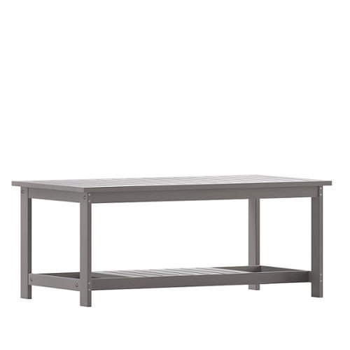 Alamont Home - Charlestown Indoor/Outdoor Poly Resin 2-Tier Adirondack Coffee Table - Gray