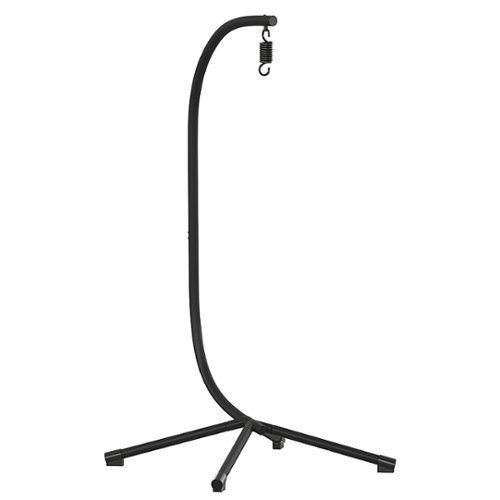 Alamont Home - Harvo Commercial All-Weather Steel Hanging Chair C Stand with Included Hardware - Black