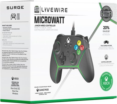 Surge Gaming Livewire Microwatt Junior Controller - Black SHOP ONLINE