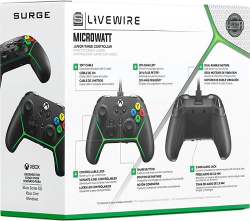 Surge Gaming Livewire Microwatt Junior Controller - Black BUY ONLINE