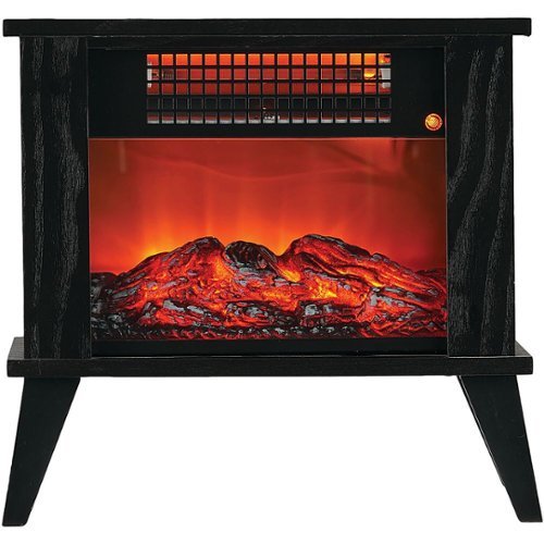 Lifesmart - 1000W Tabletop Infrared Fireplace Space Heater with Flame Effect - Black