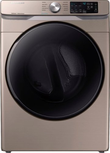 Samsung - Open Box 7.5 Cu. Ft. Stackable Electric Dryer with Steam and Sensor Dry - Champagne-Front_Standard 