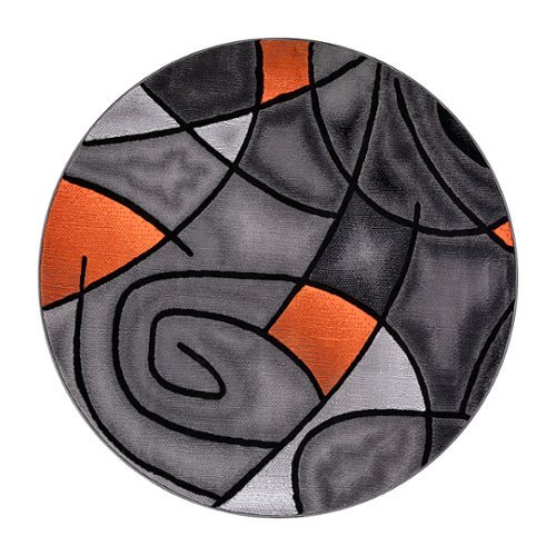 Image of Flash Furniture - Jubilee Collection Abstract Style Round Accent Area Rug 5' x 5' - Orange