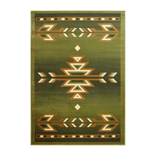 Image of Flash Furniture - Lodi Collection Multipurpose Southwestern Style Patterned Indoor Area Rug 5' x 7' - Green
