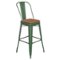 Alamont Home - Kai All-Weather Commercial Bar Stool with Removable Back/Poly Seat - Green/Teak-Front_Standard