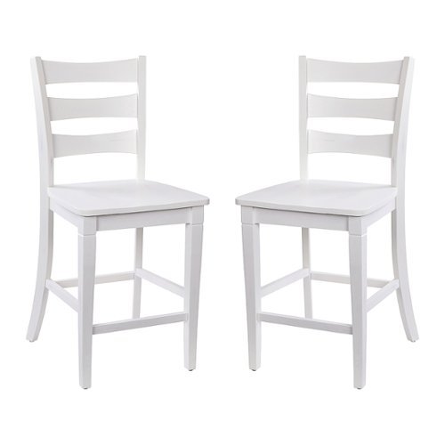 

Flash Furniture - Liesel Rustic Wood Counter Height Stool (Set of 2) - White Wash