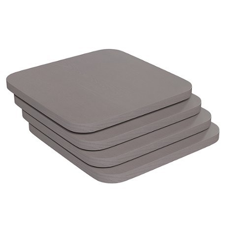 Image of Flash Furniture - All-Weather Polyresin Seat for Colorful Metal Stools and Chairs (Set of 4) - Gray