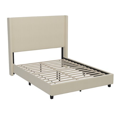 

Flash Furniture - Quinn Queen Size Upholstered Platform Bed with Channel Stitched Headboard - Beige