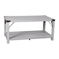 Flash Furniture - 2-Tier Coffee Table with Metal Side Braces and Corner Caps - Aspen Gray