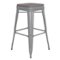 Alamont Home - Kai Indoor/Outdoor Backless Bar Stool with Poly Seat - Silver/Gray-Front_Standard