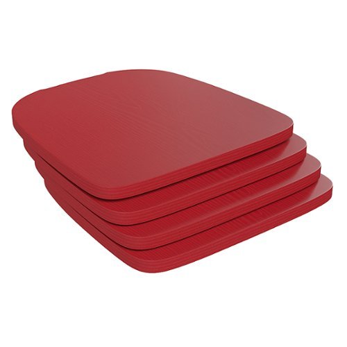 Alamont Home - All-Weather Polyresin Seat for Colorful Metal Stools and Chairs (Set of 4) - Red